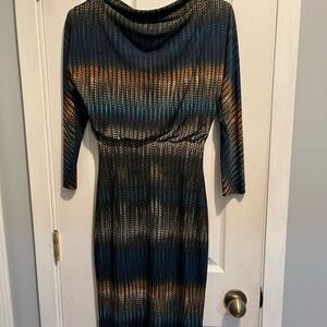 Badgley Mischka Body Con Milticolored Dress Sz P/XS